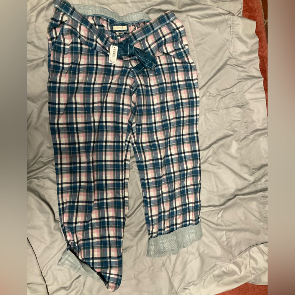 Aerie Plaid Pajama Pants - Blue and Pink